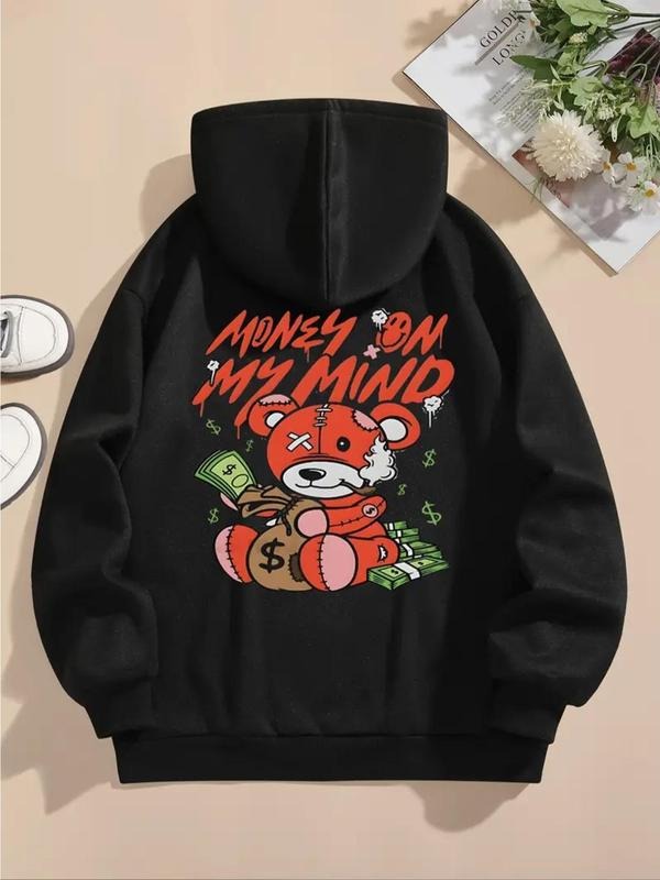 Cartoon Bear Letter Print Drop Shoulder Casual - Adult & Kids T-Shirts, Sweatshirts & Hoodies apparel design preview 1