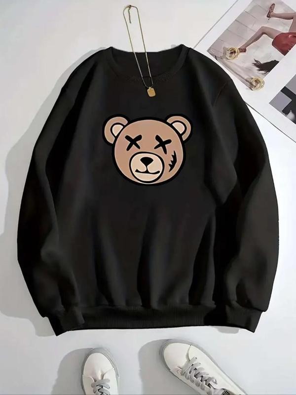 Cartoon Bear Print Crew Neck Casual Fall Winter - Adult & Kids T-Shirts, Sweatshirts & Hoodies apparel design preview 1