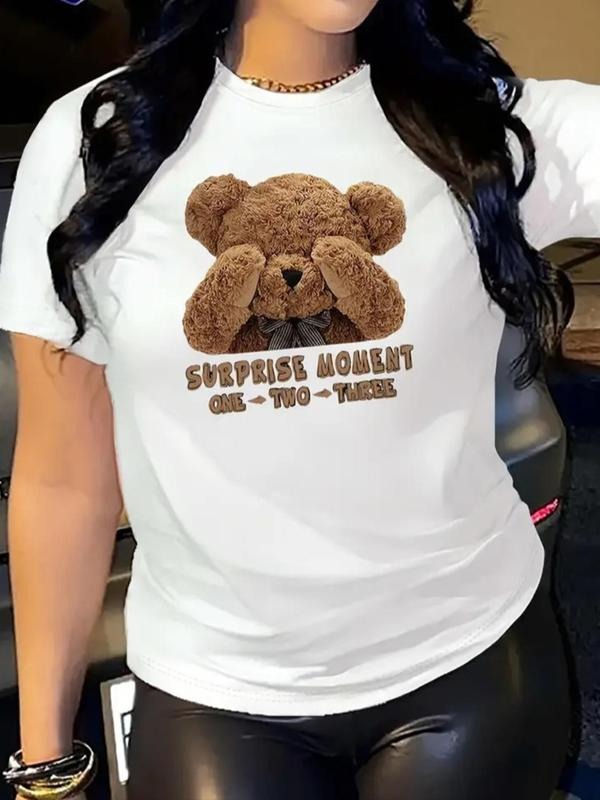 Cartoon Bear Print Round Neck Casual Crew Daily - Adult & Kids T-Shirts, Sweatshirts & Hoodies apparel design preview 1