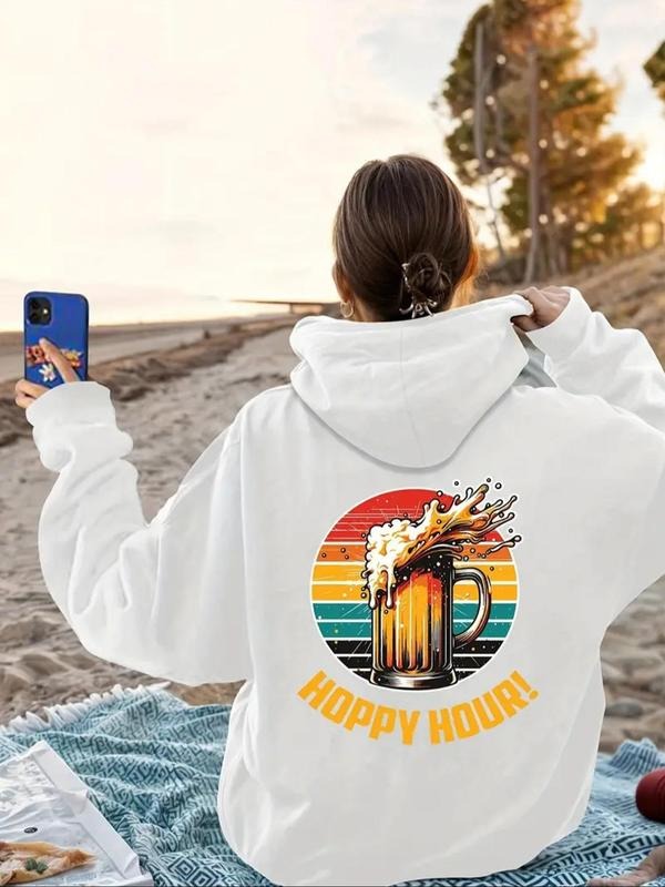 Cartoon Beer Letter Print Casual Kangaroo Pocket - Adult & Kids T-Shirts, Sweatshirts & Hoodies apparel design preview 1