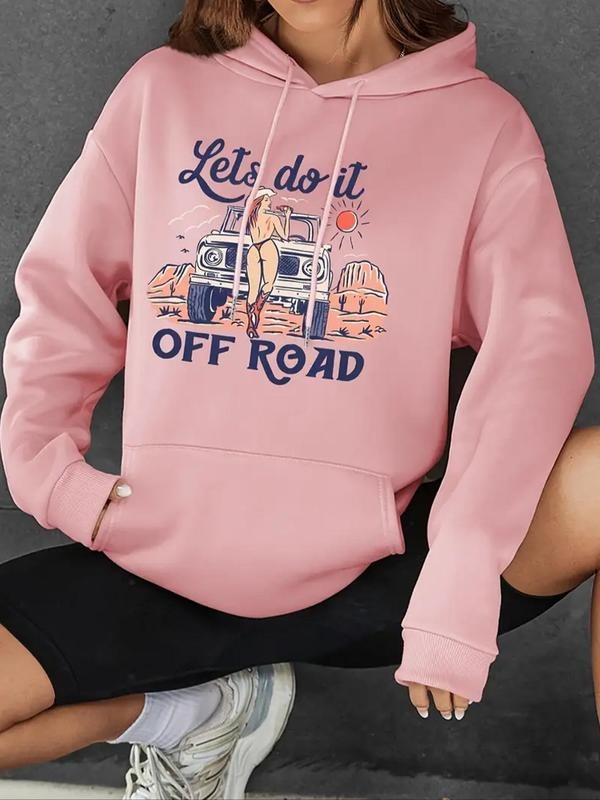 Cartoon Car Letter Print Drawstring Casual Hooded - Adult & Kids T-Shirts, Sweatshirts & Hoodies apparel design preview 1