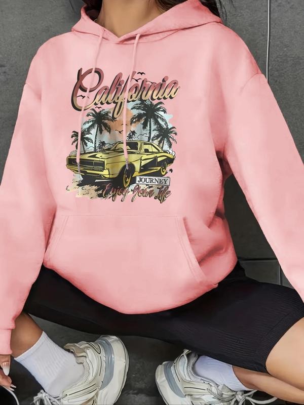 Cartoon Car Print Drawstring Pocket Casual Drop - Adult & Kids T-Shirts, Sweatshirts & Hoodies apparel design preview 1