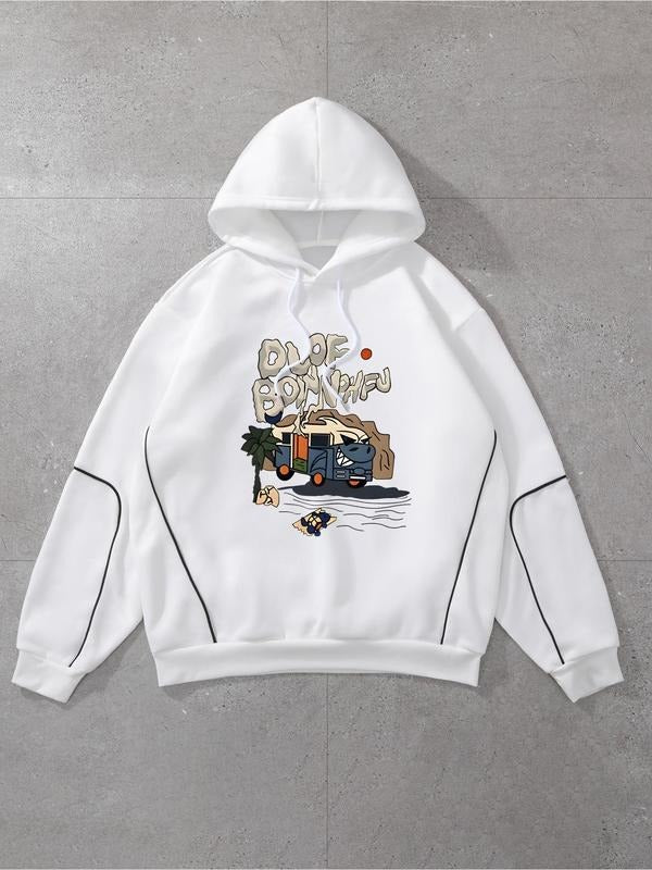 Cartoon Car Print Drawstring Casual Hooded Daily - Adult & Kids T-Shirts, Sweatshirts & Hoodies apparel design preview 1