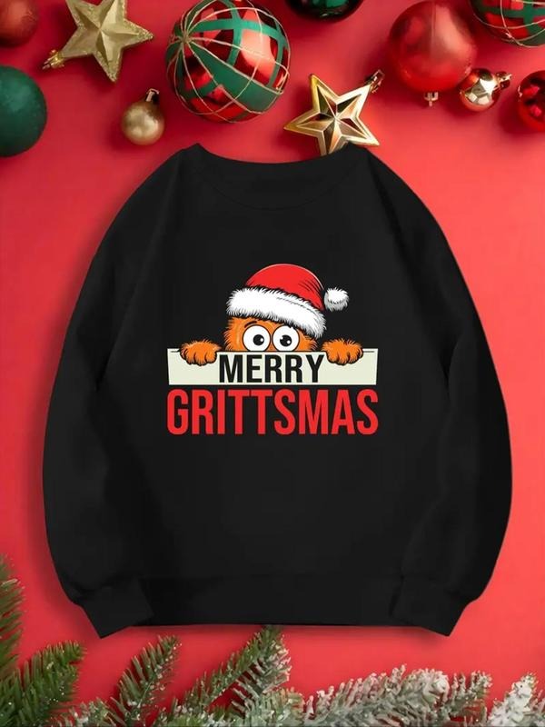 Cartoon Letter Print Round Neck Casual Drop Shoulder - Adult & Kids T-Shirts, Sweatshirts & Hoodies apparel design preview 1
