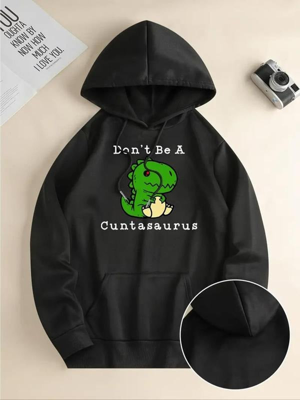 Cartoon Dinosaur Letter Print Thermal Lined Casual - Adult & Kids T-Shirts, Sweatshirts & Hoodies apparel design preview 1