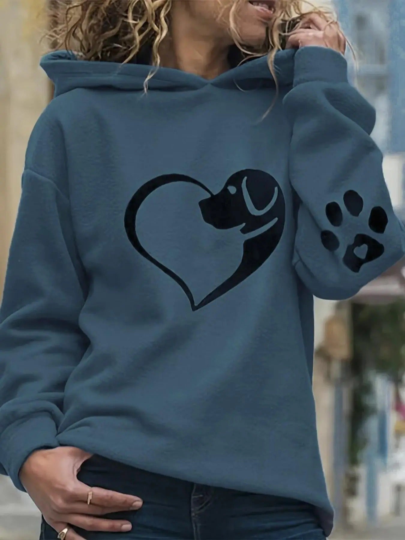 Cartoon Dog Print Drop Shoulder Casual Hooded Fall - Adult & Kids T-Shirts, Sweatshirts & Hoodies apparel design preview 1