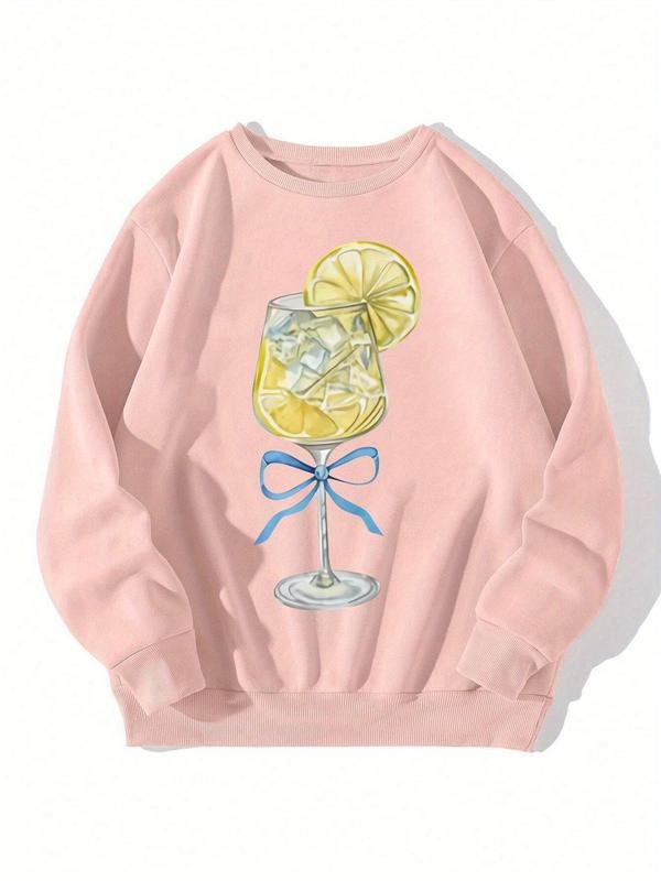 Cartoon Drinks Print Crew Neck Casual Thermal Lined - Adult & Kids T-Shirts, Sweatshirts & Hoodies apparel design preview 1