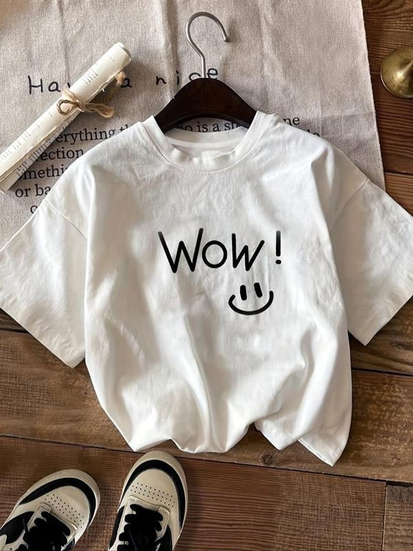 Cartoon Face Letter Print Round Neck Casual Drop - Adult & Kids T-Shirts, Sweatshirts & Hoodies apparel design preview 1