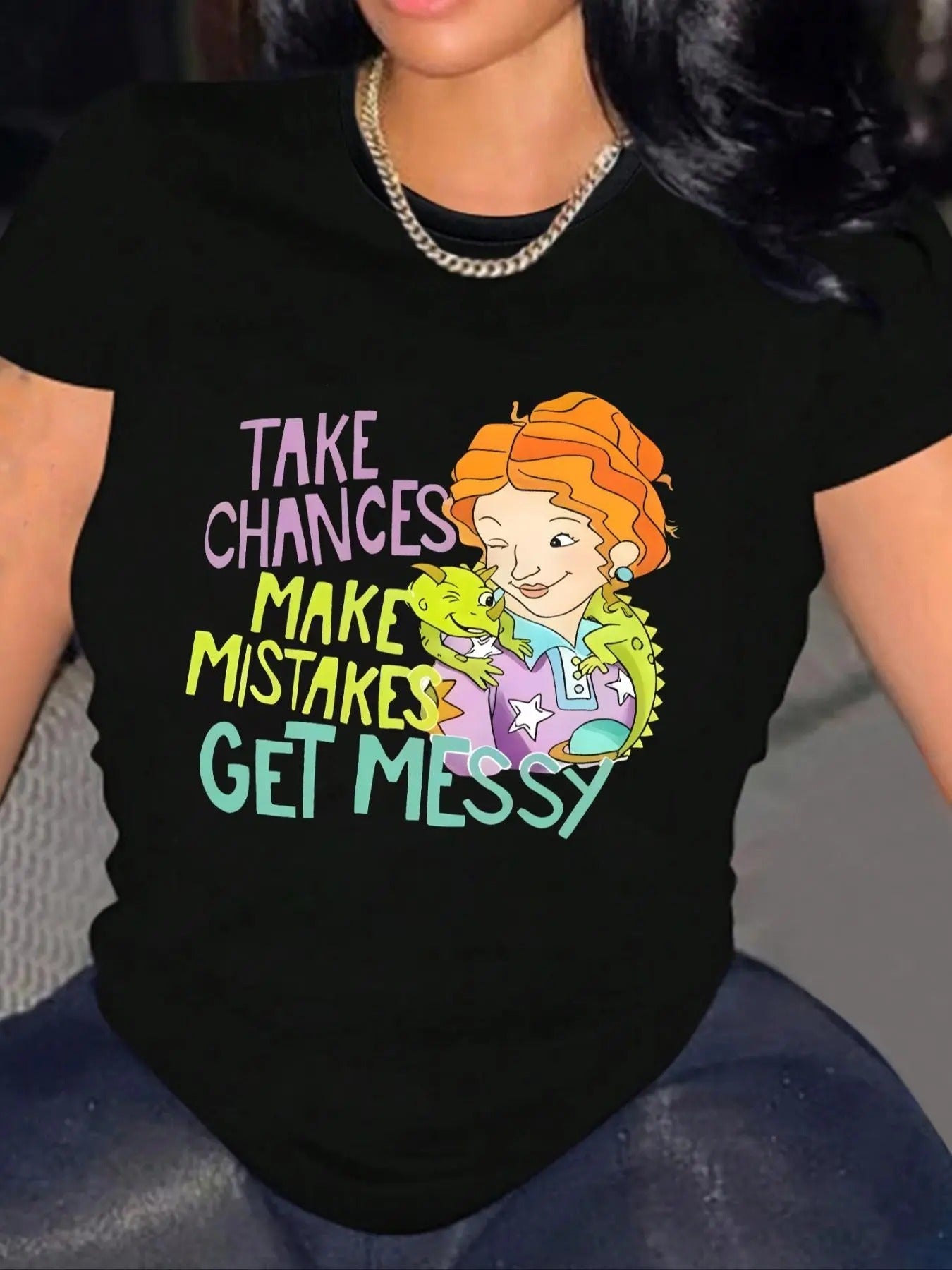 Cartoon Figure Letter Print Round Neck Casual Crew - Adult & Kids T-Shirts, Sweatshirts & Hoodies apparel design preview 1