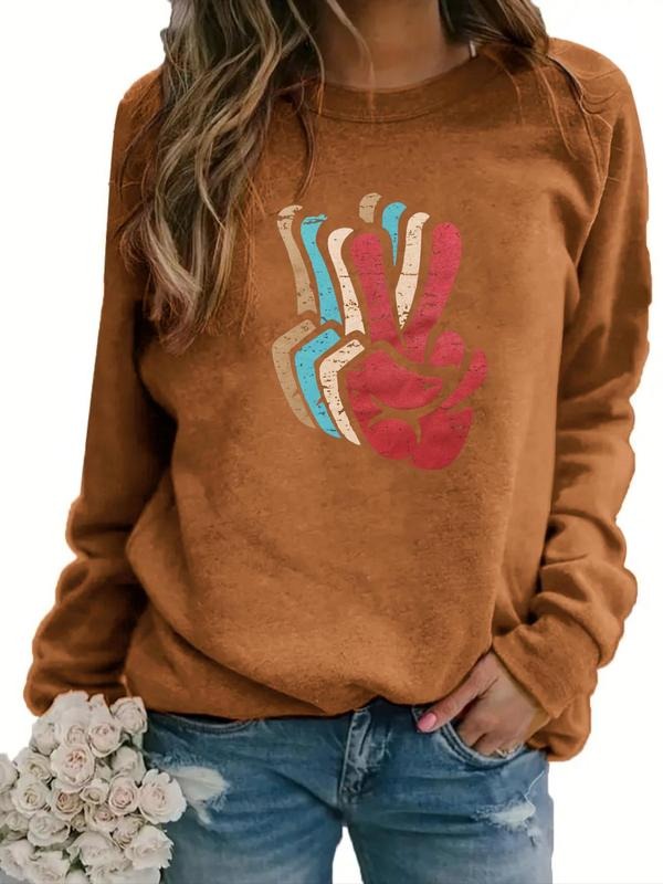 Cartoon Gesture Print Sleeve Fall Outfits - Adult & Kids T-Shirts, Sweatshirts & Hoodies apparel design preview 1