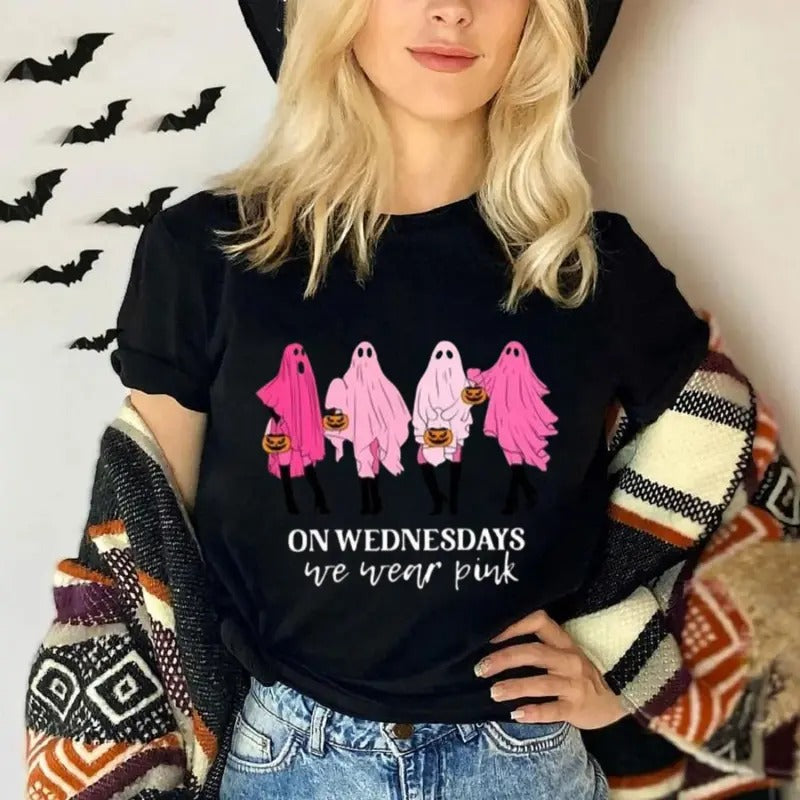 Cartoon Ghost Letter Print Drop Shoulder Casual Round - Adult & Kids T-Shirts, Sweatshirts & Hoodies apparel design preview 1