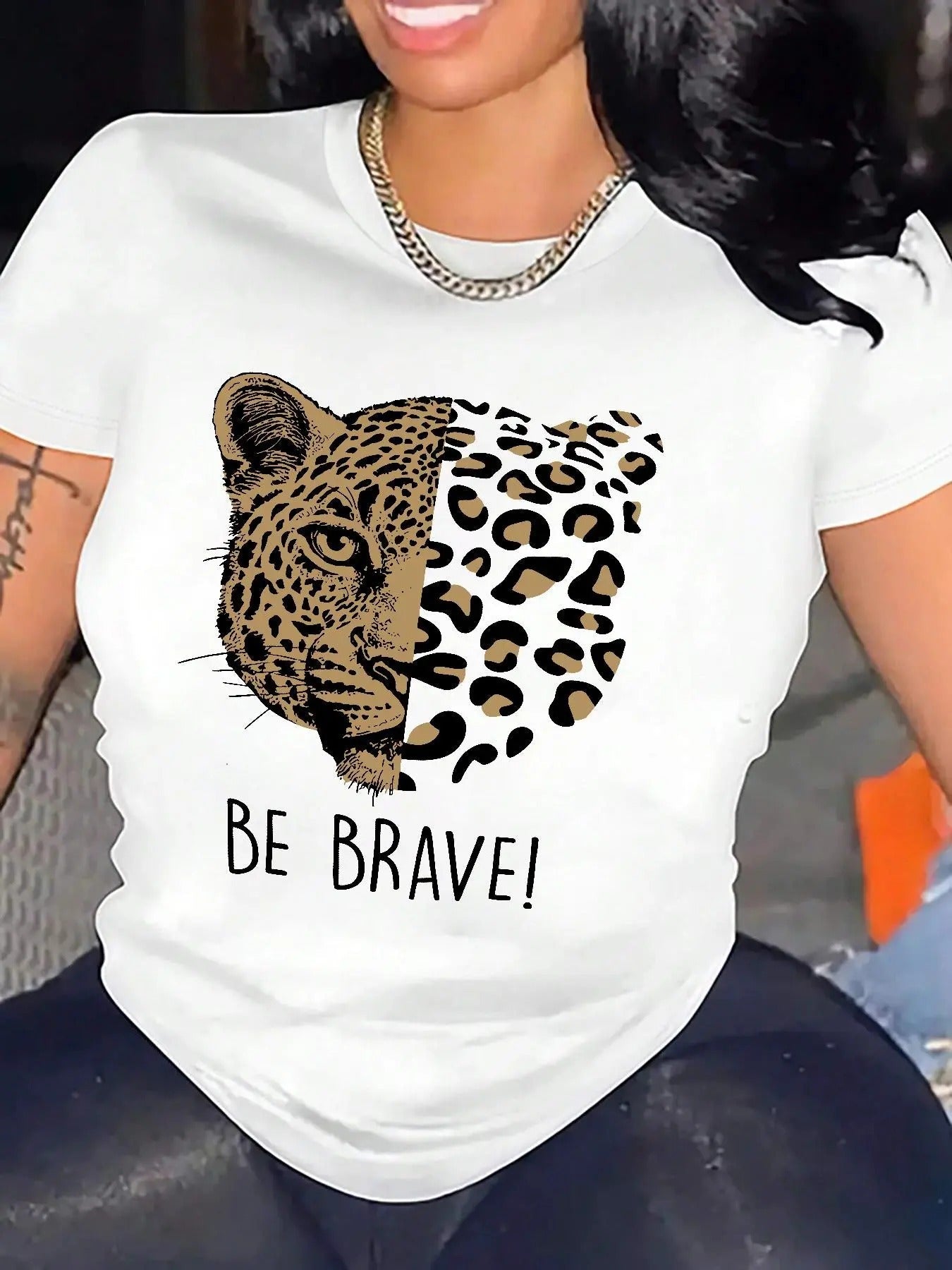 Cartoon Leopard Print Round Neck Casual Short Sleeve - Adult & Kids T-Shirts, Sweatshirts & Hoodies apparel design preview 1