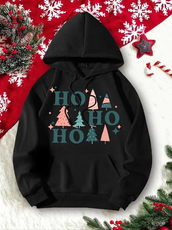 Cartoon Letter Tree Print Thermal Lined Casual Hooded - Adult & Kids T-Shirts, Sweatshirts & Hoodies apparel design preview 1