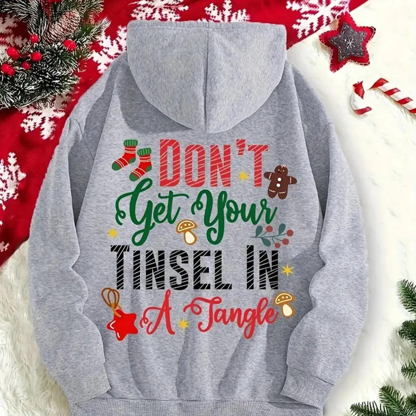 Cartoon Letter Print Thermal Lined Casual Hooded - Adult & Kids T-Shirts, Sweatshirts & Hoodies apparel design preview 1