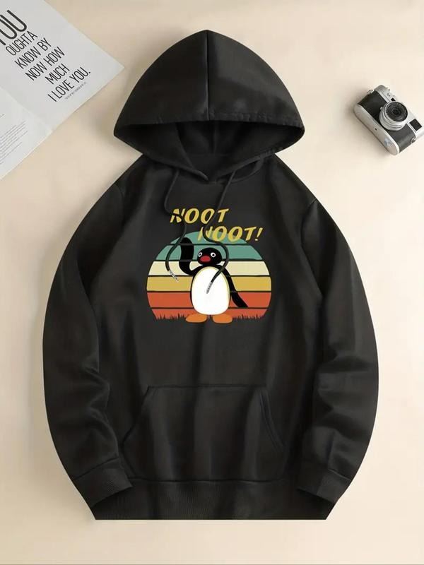 Cartoon Penguin Letter Print Drop Shoulder Casual - Adult & Kids T-Shirts, Sweatshirts & Hoodies apparel design preview 1
