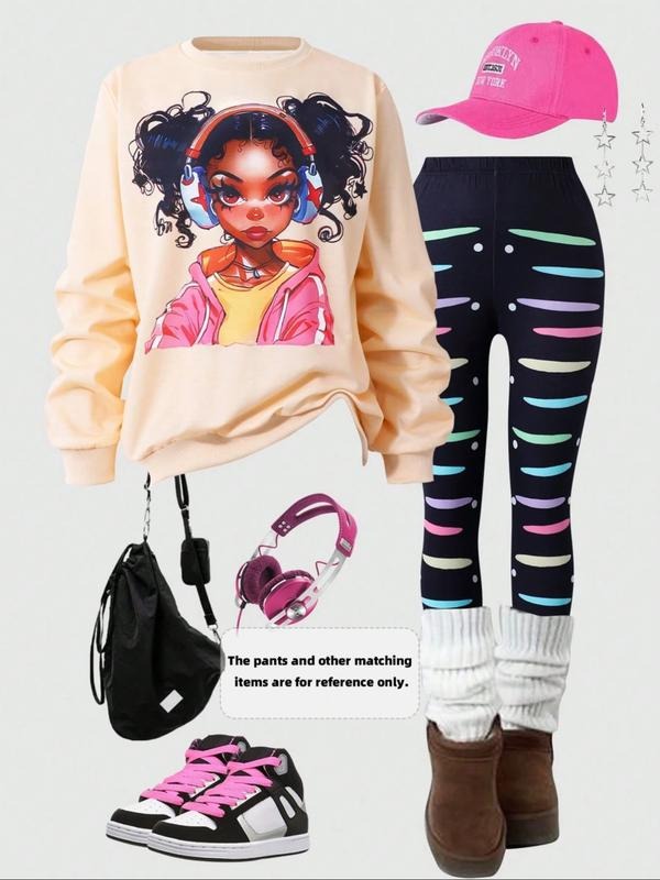 Cartoon Print Loose Fitting Round Neck Winter Street - Adult & Kids T-Shirts, Sweatshirts & Hoodies apparel design preview 1