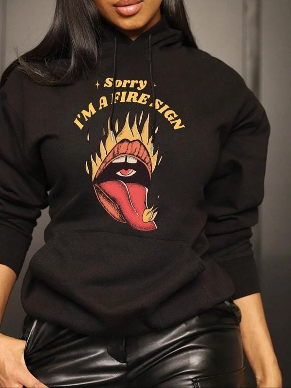 Cartoon Tongue Letter Print Drop Shoulder Casual - Adult & Kids T-Shirts, Sweatshirts & Hoodies apparel design preview 1