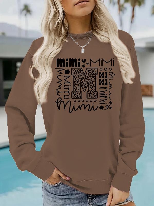 Casual 'Mimi' Letter Print Soft Round Neck Comfort - Adult & Kids T-Shirts, Sweatshirts & Hoodies apparel design preview 1