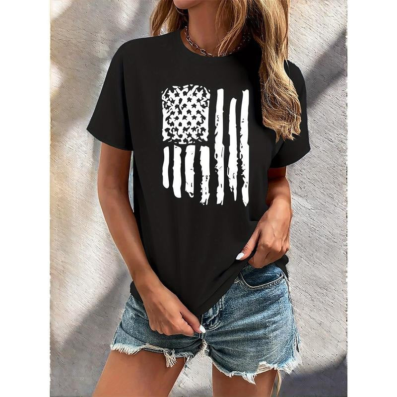 Casual American Flag Print Short Sleeve Crew Neck - Adult & Kids T-Shirts, Sweatshirts & Hoodies apparel design preview 1