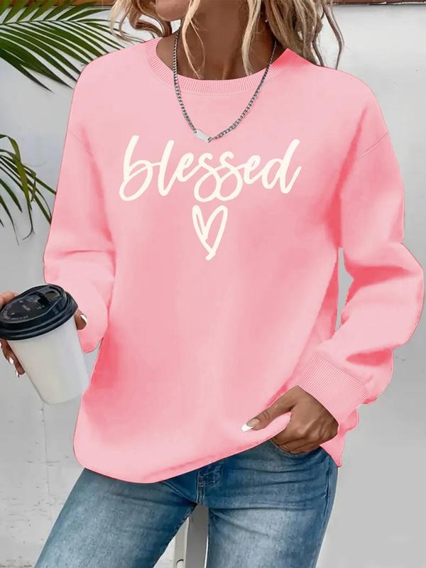Casual Blessing Letter Heart Print Round Neck Fall - Adult & Kids T-Shirts, Sweatshirts & Hoodies apparel design preview 1