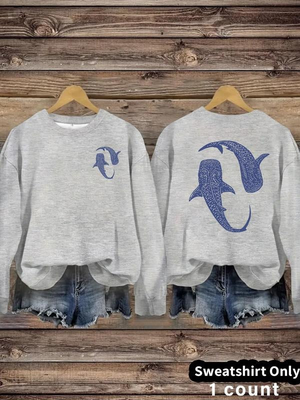 Casual Blue Whale Print Soft Round Neck Comfortable - Adult & Kids T-Shirts, Sweatshirts & Hoodies apparel design preview 1