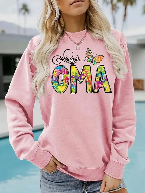 Casual Butterfly Grandma Letter Print Soft Round Neck - Adult & Kids T-Shirts, Sweatshirts & Hoodies apparel design preview 1