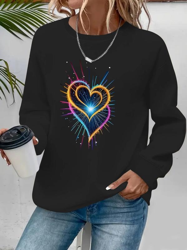 Casual Cartoon Heart Print Soft Round Neck Comfort - Adult & Kids T-Shirts, Sweatshirts & Hoodies apparel design preview 1