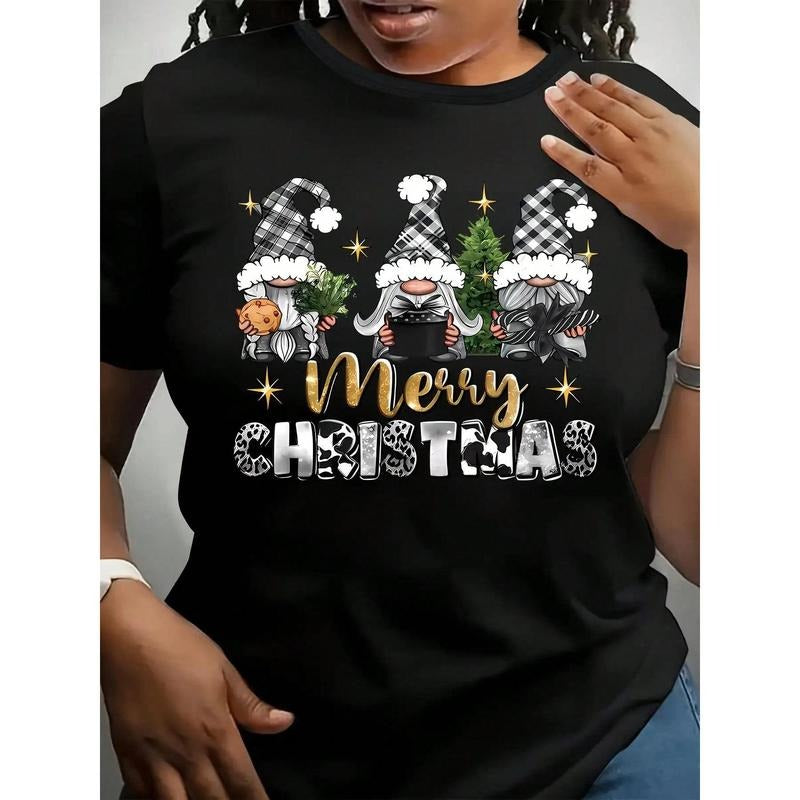 Casual Festive Gnome Merry Letter Print Soft Short - Adult & Kids T-Shirts, Sweatshirts & Hoodies apparel design preview 1