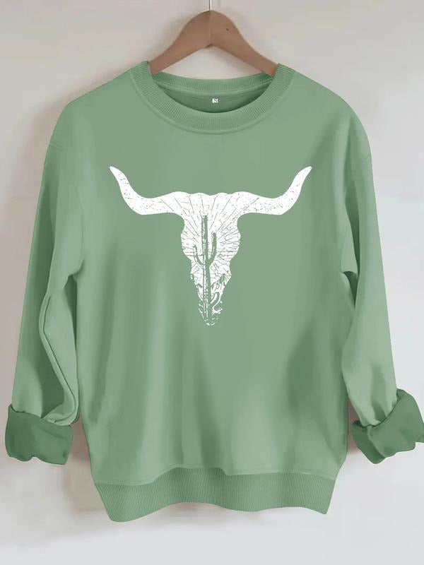 Casual Cow Skull Soft Round Neck Comfort - Adult & Kids T-Shirts, Sweatshirts & Hoodies apparel design preview 1