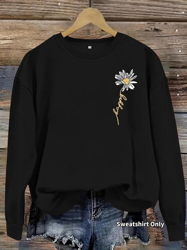 Casual Daisy Print Soft Round Neck Comfortable Daily - Adult & Kids T-Shirts, Sweatshirts & Hoodies apparel design preview 1