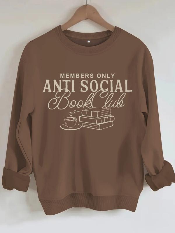 Casual Fitted Anti Social Book Coffee Pattern Soft - Adult & Kids T-Shirts, Sweatshirts & Hoodies apparel design preview 1