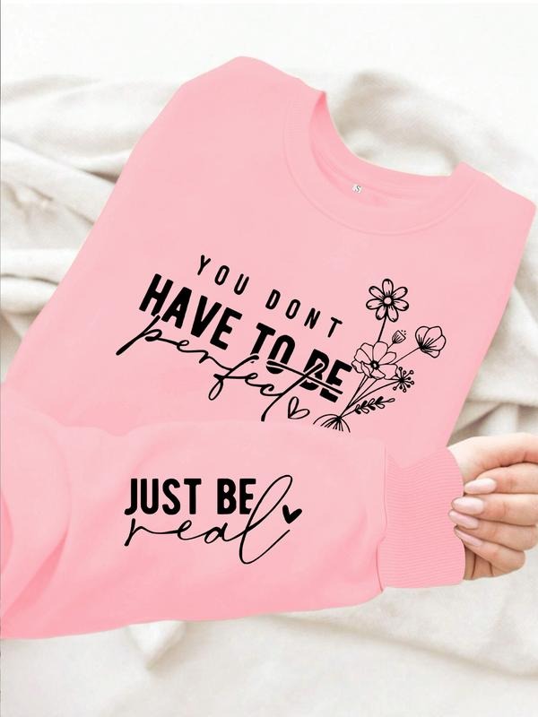 Casual Floral Letter Pattern Soft Round Neck Comfort - Adult & Kids T-Shirts, Sweatshirts & Hoodies apparel design preview 1