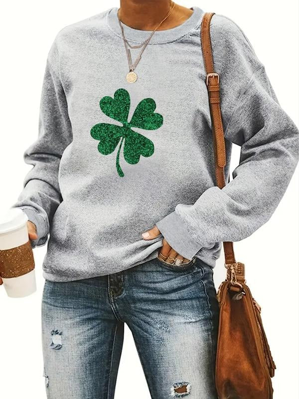 Casual Four Leaf Clover Pattern Soft Round Neck All - Adult & Kids T-Shirts, Sweatshirts & Hoodies apparel design preview 1
