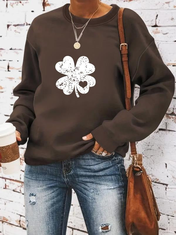 Casual Four Leaf Clover Pattern Soft Round Neck All - Adult & Kids T-Shirts, Sweatshirts & Hoodies apparel design preview 1