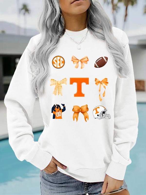 Casual Go Vols Bowknot Rugby Pattern Soft Round Neck - Adult & Kids T-Shirts, Sweatshirts & Hoodies apparel design preview 1