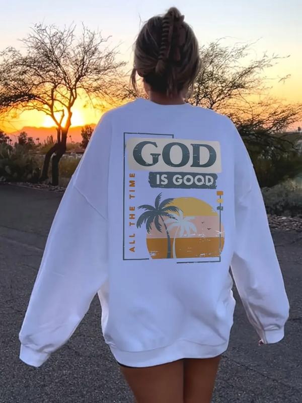 Casual God Is Good Sunset Coconut Tree Print Soft - Adult & Kids T-Shirts, Sweatshirts & Hoodies apparel design preview 1