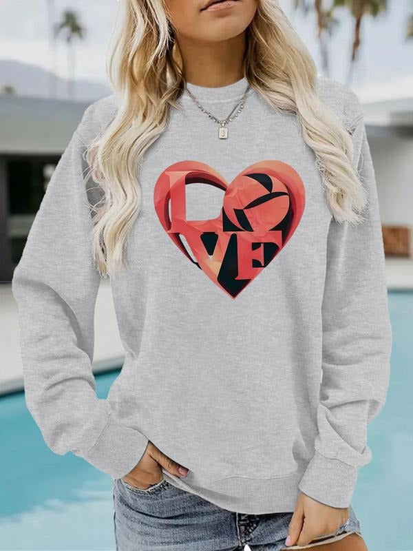 Casual Gradient Heart Love Letter Print Round Neck - Adult & Kids T-Shirts, Sweatshirts & Hoodies apparel design preview 1