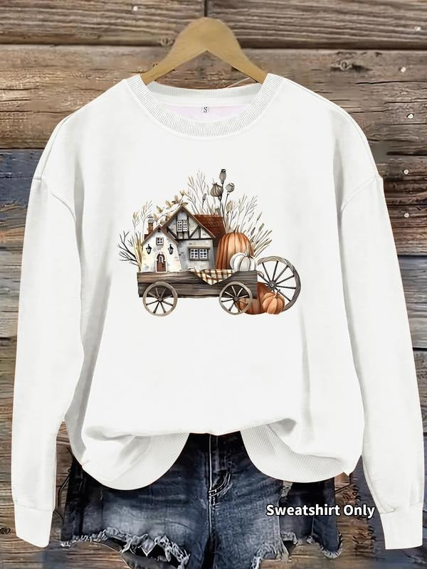 Casual Halloween Pumpkin Carriage Soft Round Neck - Adult & Kids T-Shirts, Sweatshirts & Hoodies apparel design preview 1