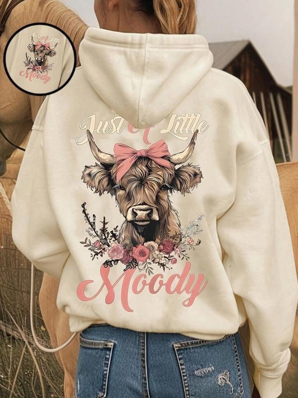 Casual Hooded Cute Cartoon Cow Print Bow Loose - Adult & Kids T-Shirts, Sweatshirts & Hoodies apparel design preview 1