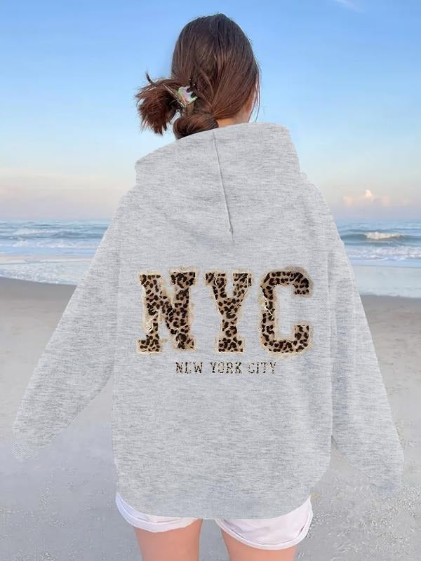 Casual Hooded Nyc Leopard Letter Comfortable Front - Adult & Kids T-Shirts, Sweatshirts & Hoodies apparel design preview 1