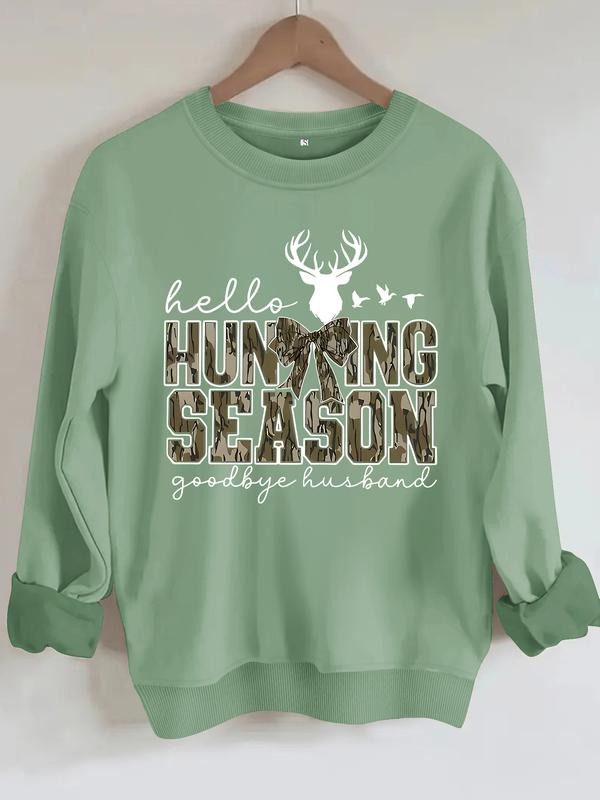 Casual Hunting Season Letter Pattern Soft Round Neck - Adult & Kids T-Shirts, Sweatshirts & Hoodies apparel design preview 1