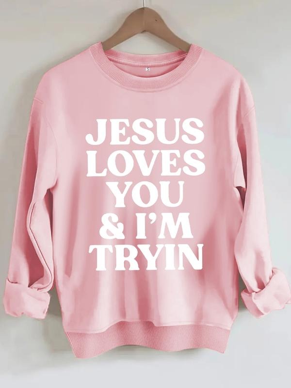 Casual Jesus Letter Print Soft Round Neck Comfortable - Adult & Kids T-Shirts, Sweatshirts & Hoodies apparel design preview 1
