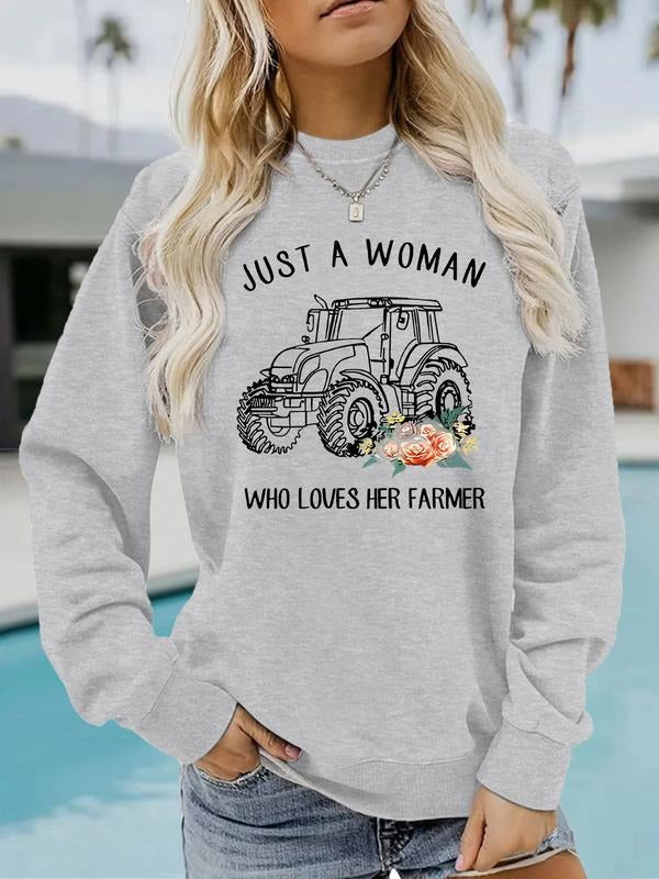 Casual Just Woman Who Loves Her Farmer Soft Round - Adult & Kids T-Shirts, Sweatshirts & Hoodies apparel design preview 1