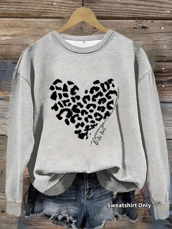 Casual Leopard Heart Print Soft Round Neck - Adult & Kids T-Shirts, Sweatshirts & Hoodies apparel design preview 1