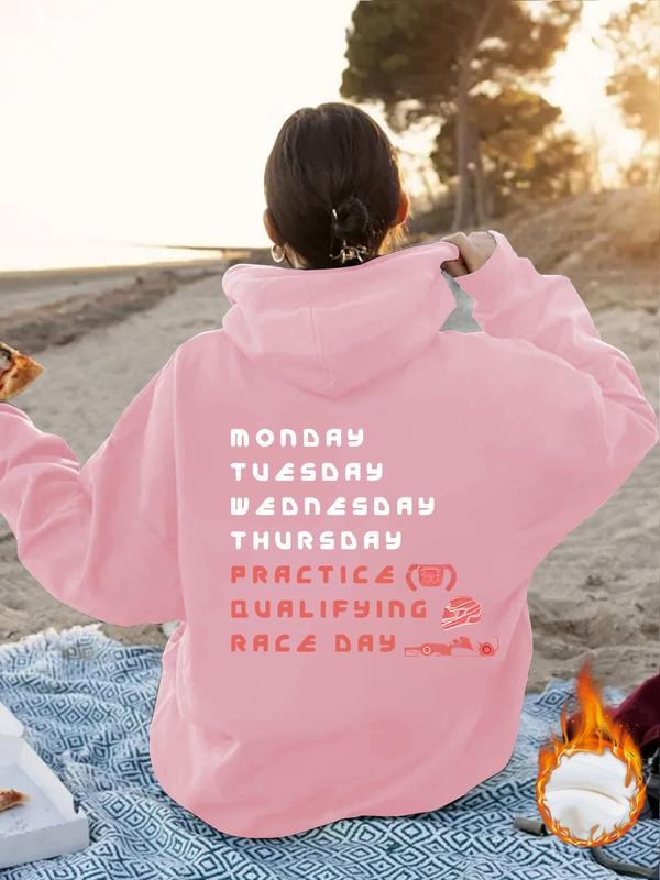 Casual Letter Print Front Pocket Loose Fit Thick Knit - Adult & Kids T-Shirts, Sweatshirts & Hoodies apparel design preview 1