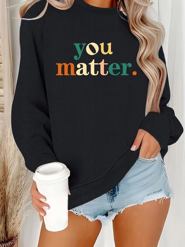 Casual Letter Print Soft Round Neck Comfortable Daily - Adult & Kids T-Shirts, Sweatshirts & Hoodies apparel design preview 1