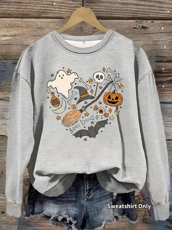 Casual Round Neck Halloween Pumpkin Print Fitted Fall - Adult & Kids T-Shirts, Sweatshirts & Hoodies apparel design preview 1
