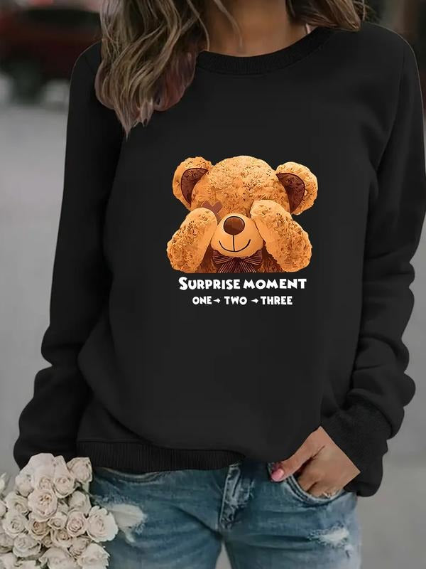 Casual Round Neck Cartoon Bear Print Comfortable Fall - Adult & Kids T-Shirts, Sweatshirts & Hoodies apparel design preview 1