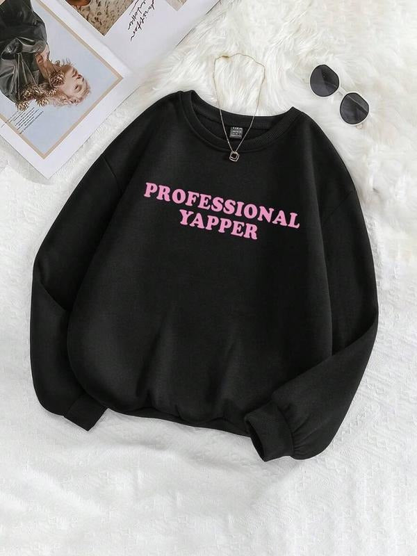 Casual Autumn Winter Letter Print Top Round Neck - Adult & Kids T-Shirts, Sweatshirts & Hoodies apparel design preview 1