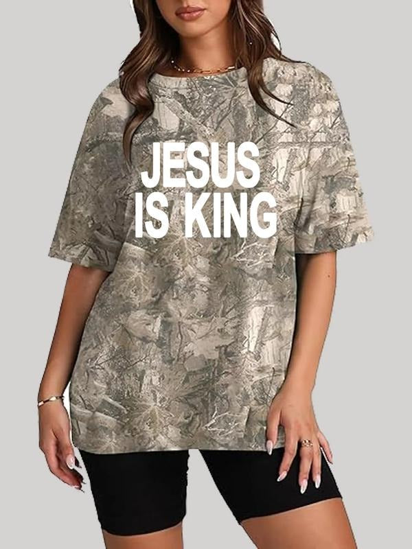 Casual Loose Fit Camo Leaf Print Round Neck Short - Adult & Kids T-Shirts, Sweatshirts & Hoodies apparel design preview 1